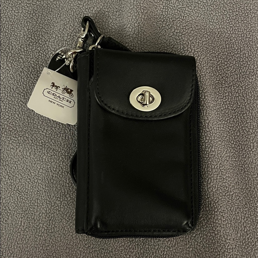 Vintage Coach Black Leather (Phone) Holder wallet